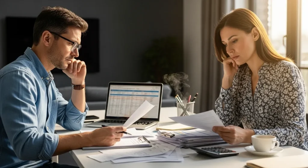 7 Armadilhas Financeiras da Classe Média e Como Evitá-las 1 Pessoa refletindo sobre armadilhas financeiras da classe média e planejamento financeiro