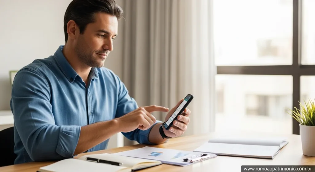 Como Sair das Dívidas em 7 Passos e Limpar Seu Nome 4 Pessoa negociando dividas com banco pelo celular para limpar o nome