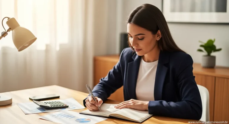 Como Organizar Suas Finanças e Ganhar Mais em 2026 10 Pessoa organizando suas finanças em 2026 com papel e caneta sobre mesa
