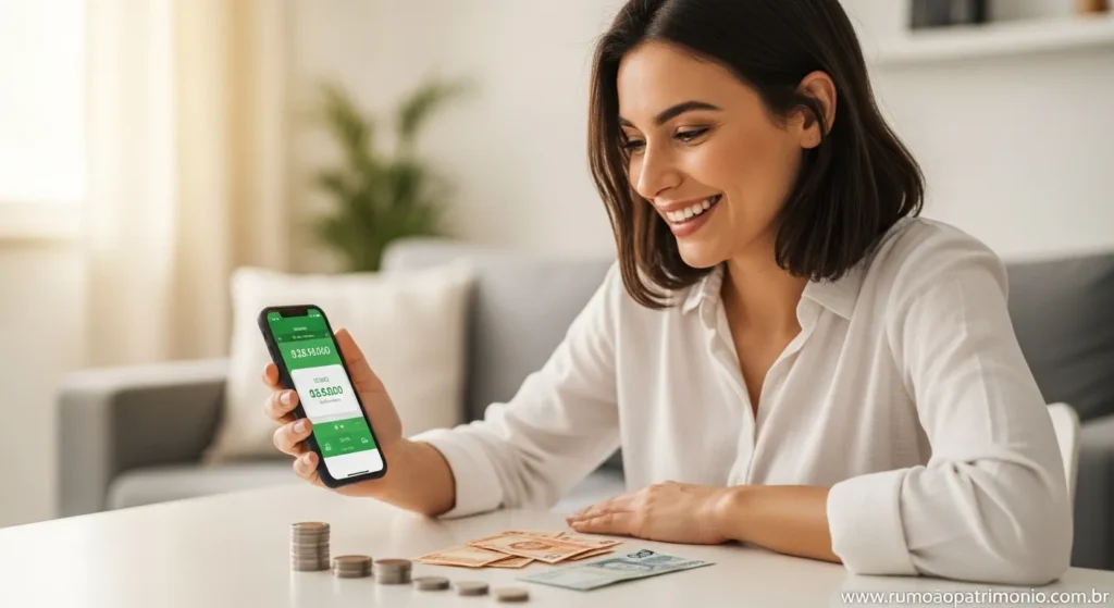 15 Dicas de Organização Financeira Para Sobrar Dinheiro 5 Pessoa feliz com dinheiro sobrando após aplicar dicas de organização financeira