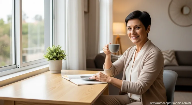 3 características de quem prospera em qualquer idade 6 Mulher madura sorrindo com expressão de confiança e prosperidade