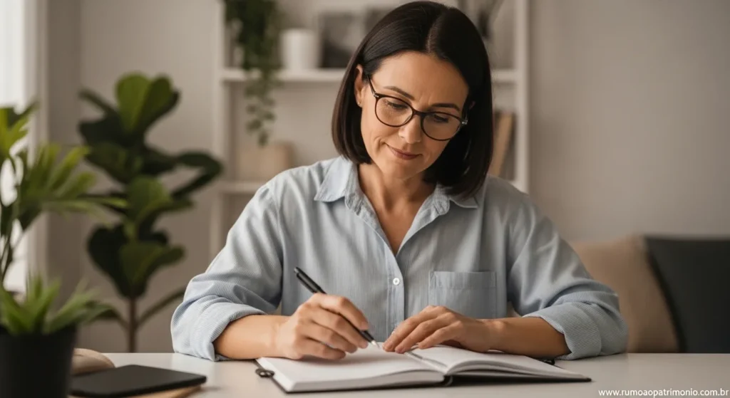 Pessoa confiável cuidando de suas finanças e compromissos com zelo
